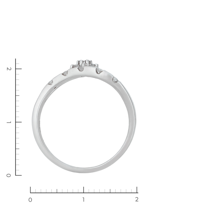 Кольцо из белого золота 750 пробы c 12 бриллиантами, Л 4507 1730 за 28500