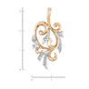 Подвеска из комбинированного золота 585 пробы c 15 бриллиантами