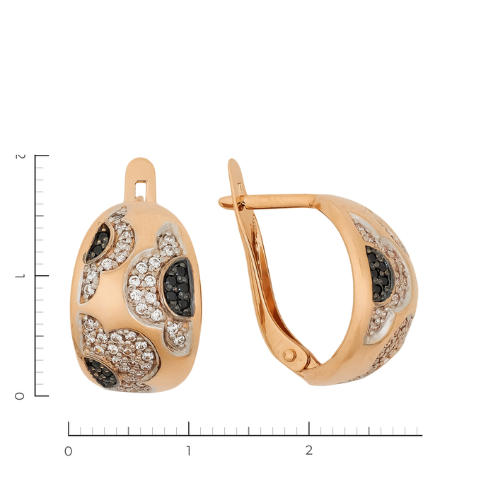 Серьги из золота 585 пробы c 100 фианитами, Л 1208 1578 за 33670