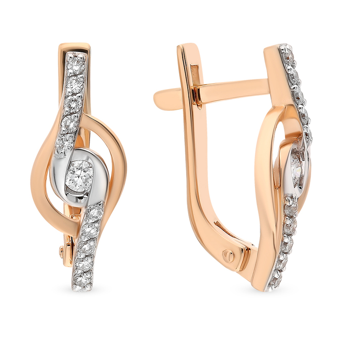 Серьги из золота 585 пробы с бриллиантами, Ц О003 3546 за 39200