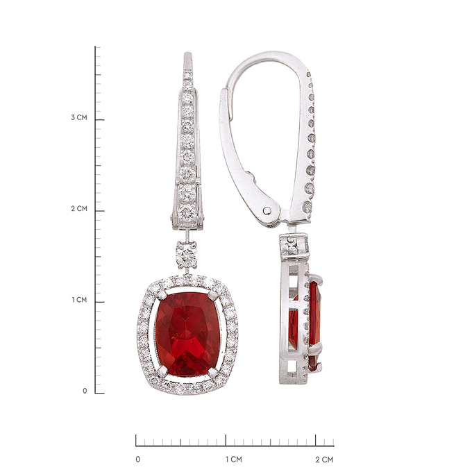 Серьги из золота 750 пробы c бриллиантами и ювелирными камнями, Ц О007 3061 за 190000