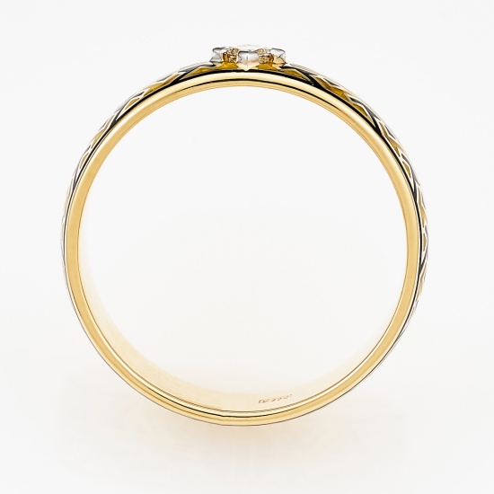 Кольцо из комбинированного золота 585 пробы c 1 бриллиантом, Л28072179 за 36000