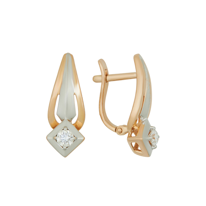 Серьги из золота 585 пробы c бриллиантами