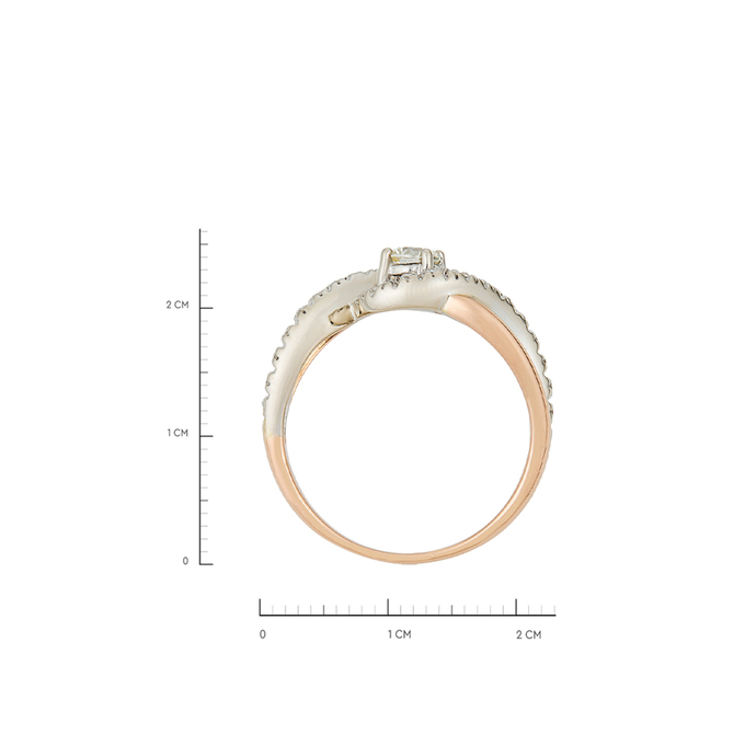 Кольцо из золота 585 пробы c бриллиантами, Л 2810 2456 за 107600