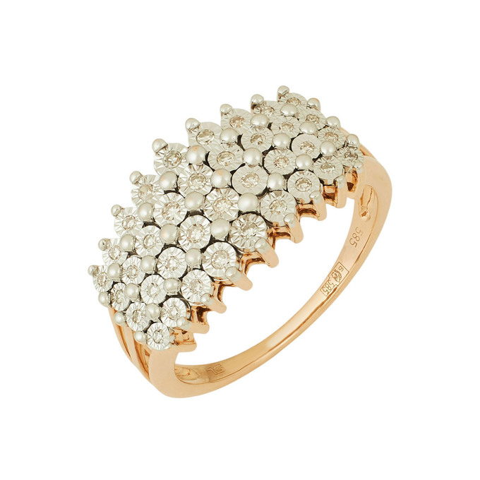 Кольцо из золота 585 пробы c бриллиантами