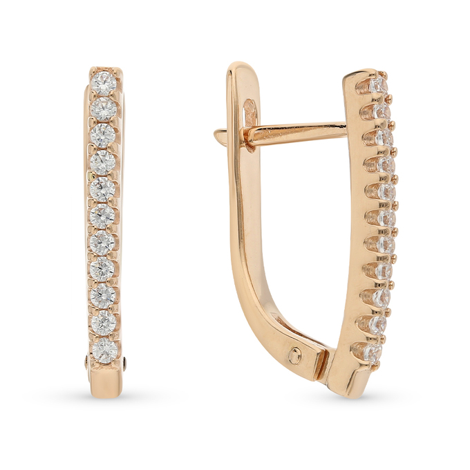Серьги из золота 585 пробы c фианитами