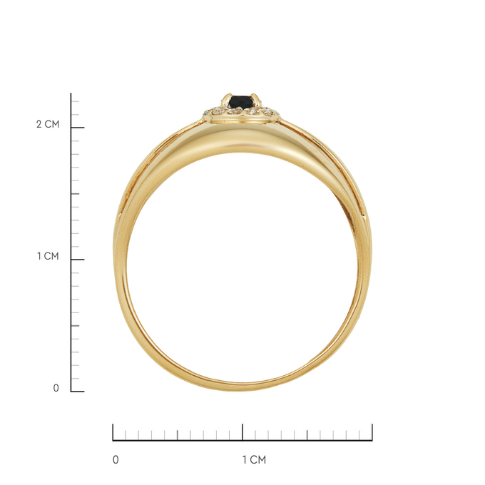 Кольцо из золота 585 пробы c синтетическим сапфиром и фианитами, Л 7601 5169 за 21200