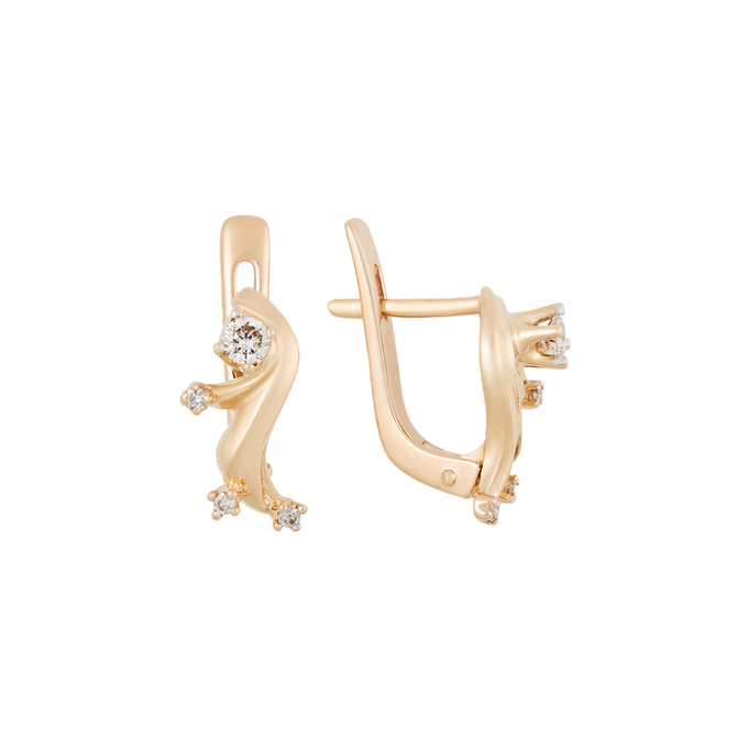 Серьги из золота 585 пробы c бриллиантами, Л 0408 5287 за 33200