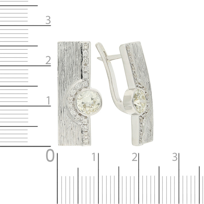 Серьги из белого золота 585 пробы c 34 бриллиантами