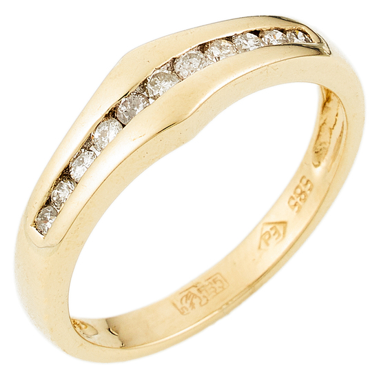 Кольцо из желтого золота 585 пробы c 11 бриллиантами, Л16147755 за 14450