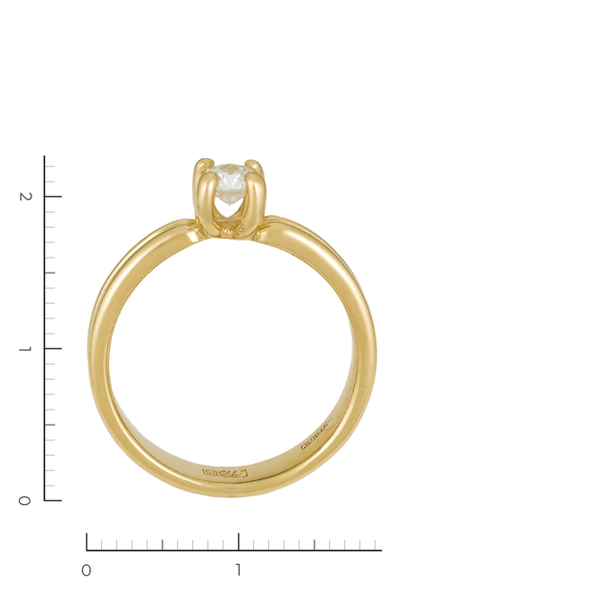 Кольцо из золота 585 пробы c 1 бриллиантом, Л 3309 0823 за 44730