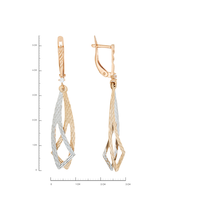 Серьги из золота 585 пробы c фианитами, Л 5703 5589 за 27840