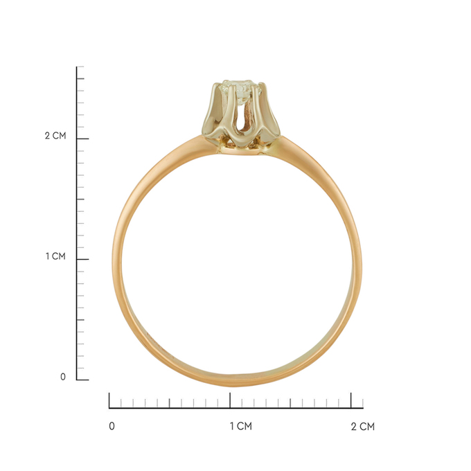 Кольцо из золота 585 пробы c бриллиантом, Л 3507 1773 за 32720