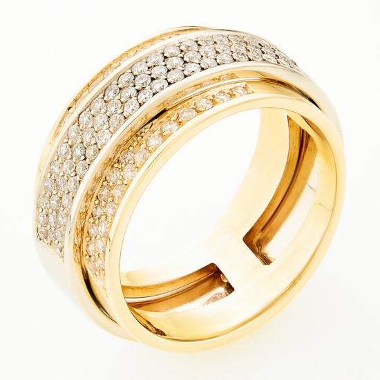 Кольцо из комбинированного золота 585 пробы c 107 бриллиантами, Л09099888 за 