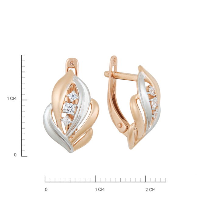 Серьги из золота 585 пробы c фианитами, Л 0514 8300 за 21680