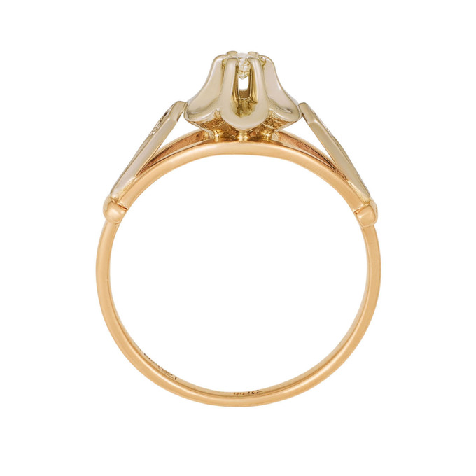 Кольцо из золота 585 пробы c бриллиантом