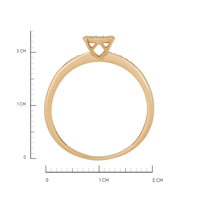 Кольцо из золота 585 пробы c бриллиантами