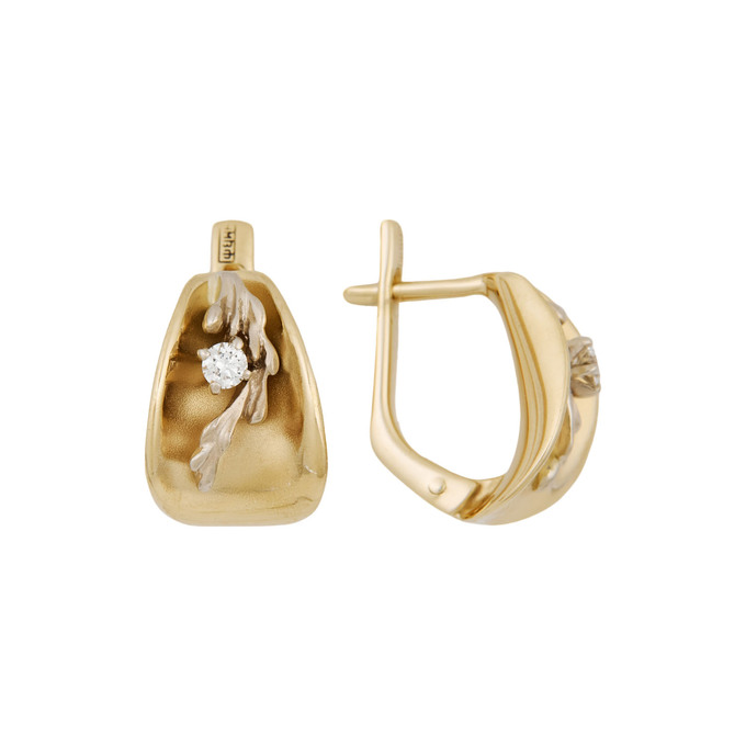 Серьги из золота 585 пробы с бриллиантами, Л 1912 1530 за 48000