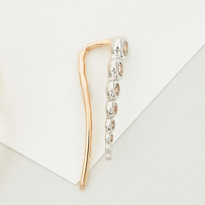 Серьги из золота 585 пробы c фианитами