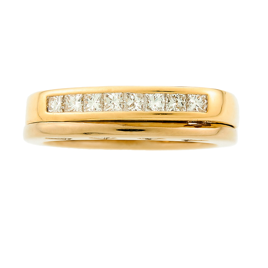 Кольцо из комбинированного золота 750 пробы c 8 бриллиантами, Л09095991 за 80000
