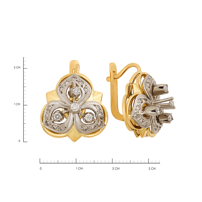 Серьги из золота 750 пробы c бриллиантами, Л 2810 4566 за 234500