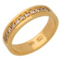 Кольцо обручальное из желтого золота 585 пробы c 11 бриллиантами 009884 фото 1