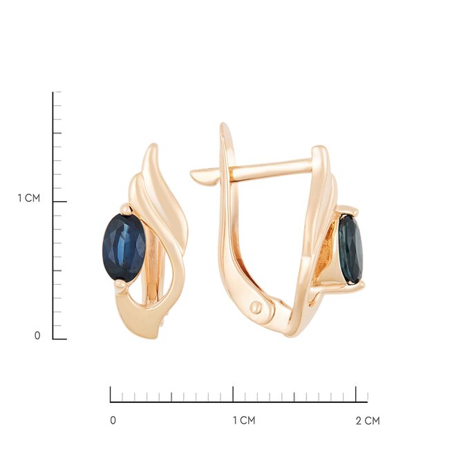 Серьги из золота 585 пробы c сапфирами, К 0000 3059 за 37900