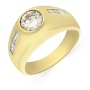 Кольцо из желтого золота 750 пробы c 5 бриллиантами 008676 фото 1
