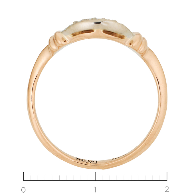 Кольцо из комбинированного золота 585 пробы c 3 бриллиантами, Л 5702 6337 за 22800