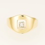 Кольцо из комбинированного золота 750 пробы c 1 бриллиантом 124913 фото 2