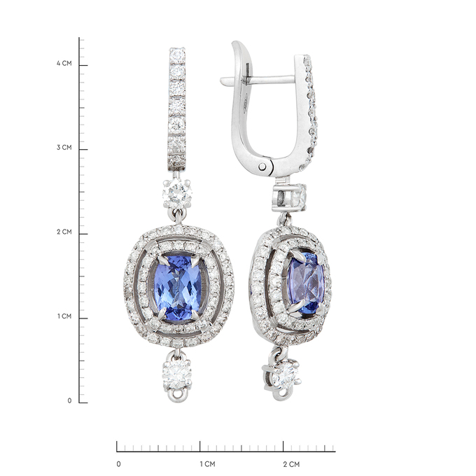 Серьги из золота 585 пробы c танзанитами и бриллиантами, К 0000 2856 за 190000