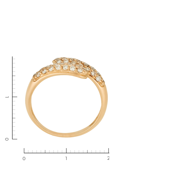 Кольцо из красного золота 585 пробы c 44 бриллиантами, Л 3506 3142 за 50000