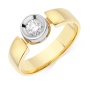 Кольцо из комбинированного золота 585 пробы c 3 бриллиантами Л12057628 фото 1
