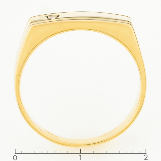 Кольцо из желтого золота 585 пробы c 1 бриллиантом, Л28081587 за 18450