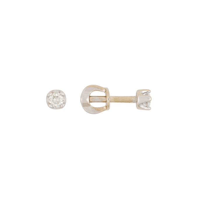 Серьга из золота 585 пробы c 1 бриллиантом