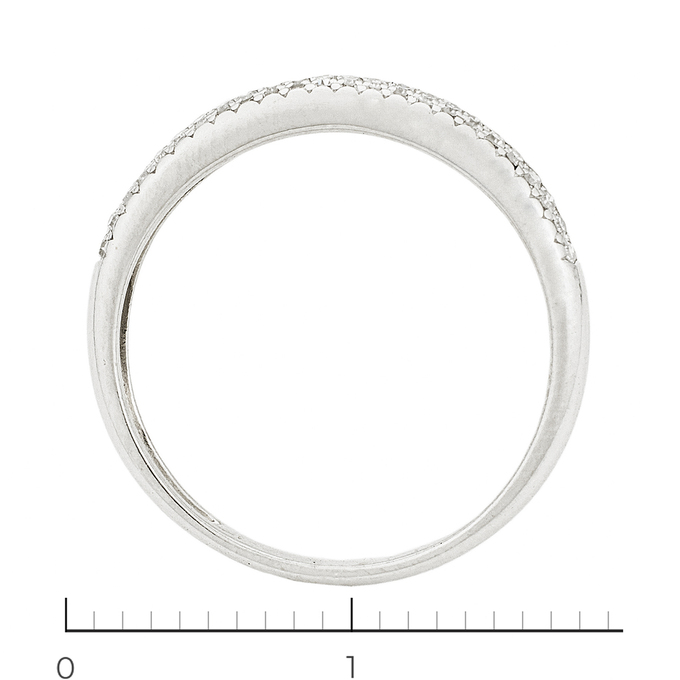 Кольцо из белого золота 585 пробы c 47 бриллиантами