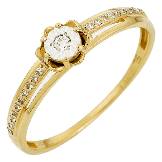 Кольцо из комбинированного золота 585 пробы c 21 бриллиантами, Л24140244 за 6450