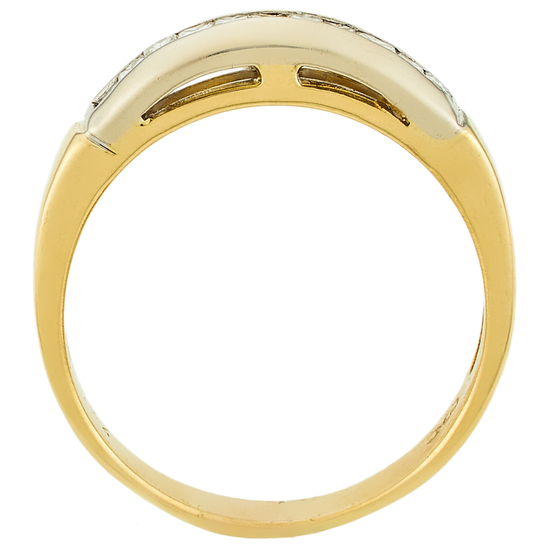 Кольцо из комбинированного золота 750 пробы c 11 бриллиантами, Л48067136 за 37000