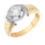 Кольцо из комбинированного золота 585 пробы c 45 бриллиантами 047738 фото 1