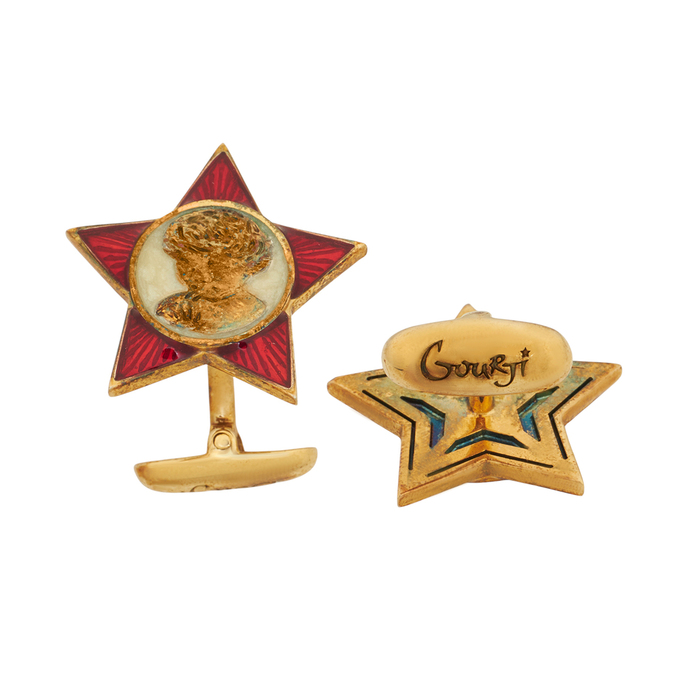 Запонки из серебра 925 пробы c эмалью, Л 2812 3149 за 27500