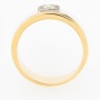 Кольцо из комбинированного золота 750 пробы c 1 бриллиантом Л11140217 фото 3