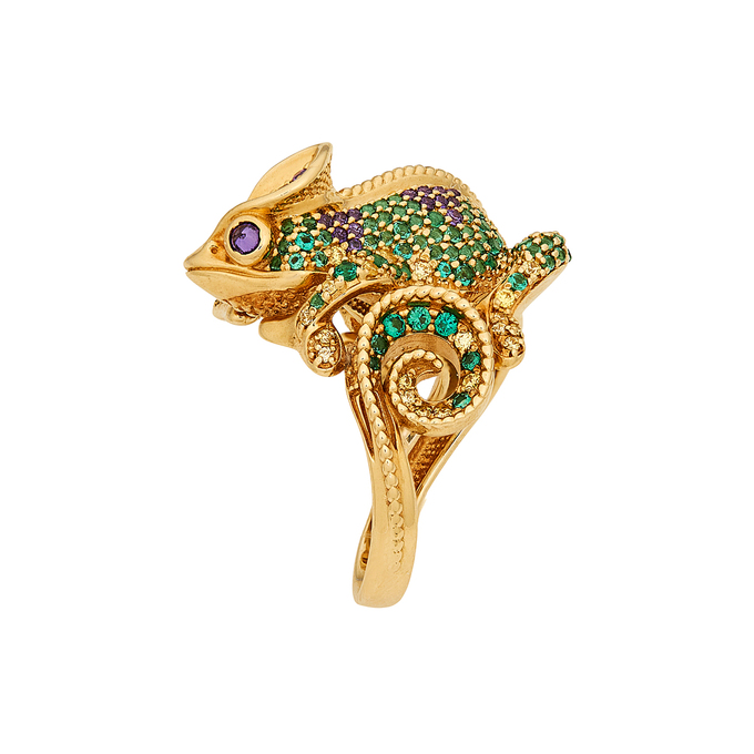 Кольцо из золота 585 пробы c синтетическими камнями, Л 1811 8866 за 122000