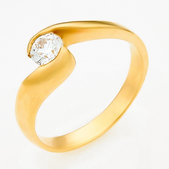 Кольцо из желтого золота 750 пробы c 1 бриллиантом, Л57017902 за 56070