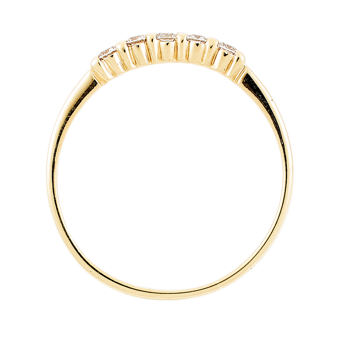 Кольцо из желтого золота 585 пробы c 5 бриллиантами