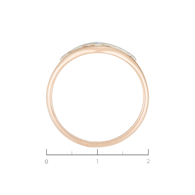 Кольцо из золота 583 пробы c 1 бриллиантом