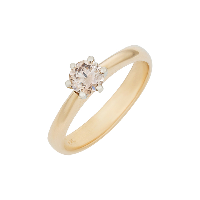 Кольцо из золота 585 пробы c бриллиантом