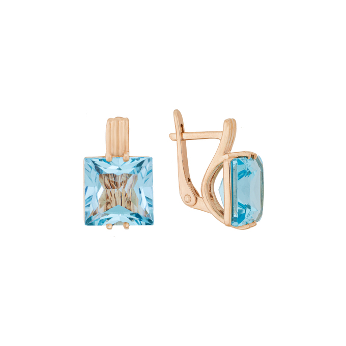Серьги из золота 585 пробы c топазами