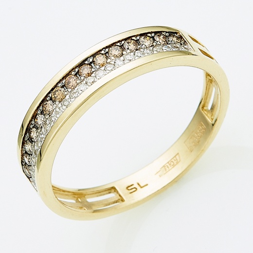 Кольцо из желтого золота 585 пробы c 39 бриллиантами Л30124314 фото 1
