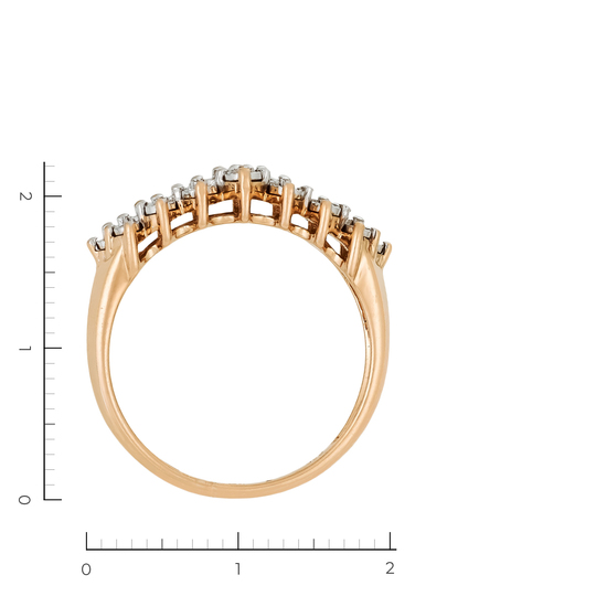 Кольцо из комбинированного золота 585 пробы c 22 бриллиантами, Л73022768 за 30320