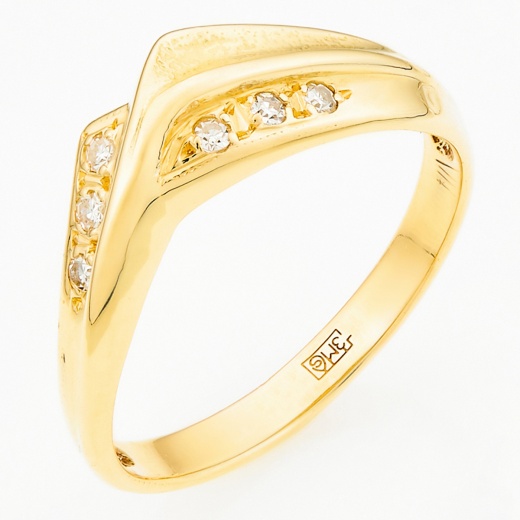 Кольцо из желтого золота 750 пробы c 6 бриллиантами Л54046537 фото 1